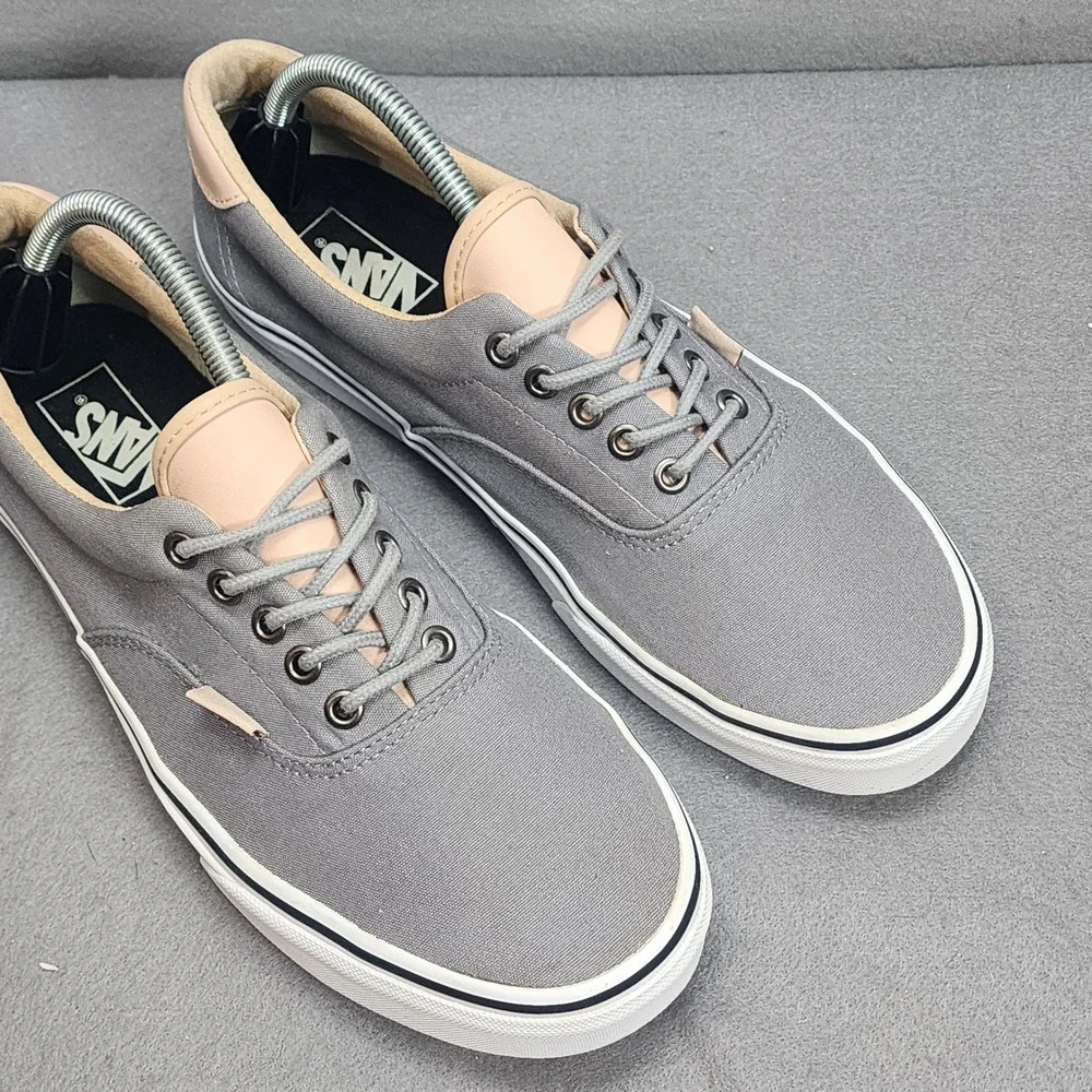 Vans Era 59 Frost Gray Tan Leather Accents Skate Shoes Mens 11